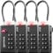 TSA Luggage Locks with Alert Indicator – 4-Digit Travel Padlocks with Flexible Cables for Suitcases, Backpacks & More – Suitcase Locks, 4-Pack, Black