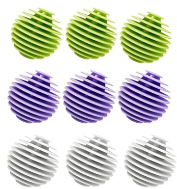 FainFun 9 Piezas Bolas Secadora de Ropa, Pelotas para Lavar Plumiferos en Lavadora y Secadora, Laundry Dryer Balls Reutilizables