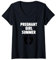 Femme Plage d'été de fille enceinte drôle T-Shirt avec Col en V