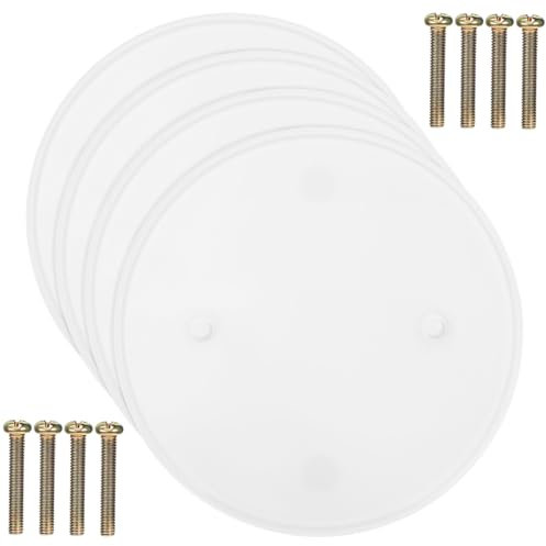 NUOBESTY 4 Uds. Placa De Cubierta En Para Techo, Cubierta De Salida Redonda, Cubierta Eléctrica De Plástico, Agujeros Para Techo, Cubierta En, Placa De Pared, Cubiertas