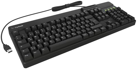 KeySonic KSK-8040U-CR (DE) Full-Size Tastatur mit Smart Cardreader, USB, schwarz, Volle Größe (100%) (61081)