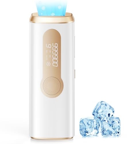 Haarlosy IPL Geräte Haarentfernung Laser für Damen und Herren – 10 °C Eiskühlkontakt zu Hause für Schmerzfreie und Langanhaltende Ergebnisse, 86% Haarreduktion in 3 Wochen für Körper, Beine, Bikini