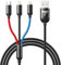 Aioneus Multi Charger Cable, 3 in 1 Fast Charging Cord 3A Phone Charger Cable Nylon Braided with iP Type C Micro USB, for Phone, Samsung Galaxy S22 S20 S10 S9, Huawei, Sony, Moto, LG, PS5