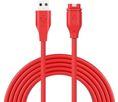 Charger Cable for Garmin Fenix 7 7S 7X 6 6S 6X Pro,5 5S 5X Plus,1M charging cable for Garmin,Compatible with Venu/Venu 2/Venu 2S/Venu SQ 2/VenuSQ/Vivoactive 3(Red)