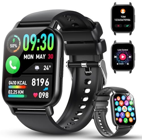 Smart Watch for Men Women, 1.85 HD Screen Fitness Tracker with Bluetooth Calling and Smart Notifications, 112+ Sports Modes Fitness Watch, Fast Charging Smartwatch Suitable for Travel, Sports, Work
