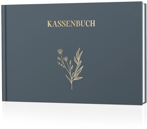BIROYAL Kassenbuch A5, Übersichtlich & Logisch Strukturiert, Morandi-Blau | 120 Seiten Haushaltsbuch mit 120g Stabiles Papier, Ausreichend Platz für Einnahmen & Ausgaben, Ideal für Kleinunternehmer