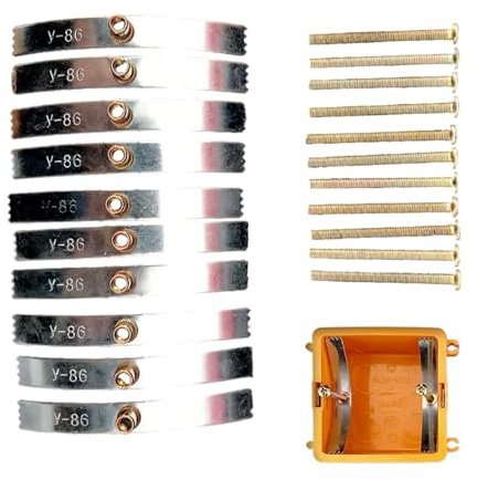 fKiZanthene 10Pcs Back Box Repair Clips, Socket Screws Kit, Electrical Outlet Accessories, Universal 86 Type, Adjustable for Repair