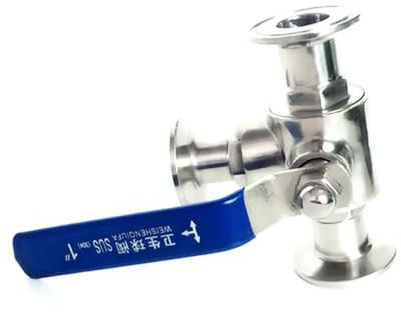 Fit 25mm 1 Pipe OD x 1.5 Tri Clamp L-Port Ball Valve SUS 316L Stainless Beer Brewing Home Factory