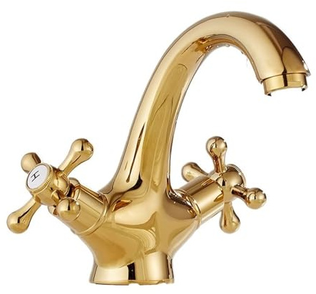 Antique Brass Bidet Shower Basin Faucet Dual Cross Handles Hot Cold Water Mixer Tap Spout Kitchen Bathroom Toilet Water Tap(03)
