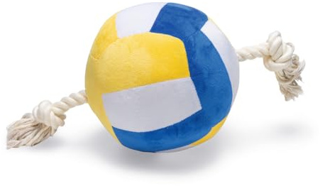 Beeztees Volleyball mit Seil, Hundespielzeug, Plüsch, Mehrfarbig, 33x19x19cm