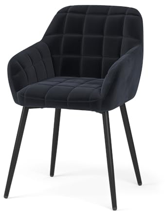 Vicco Esszimmerstuhl Relio, Schwarz, 53.5 x 55.5 cm, mit rutschfesten Bodenschonern und pflegeleichter Oberfläche