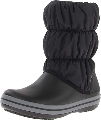 Crocs Herren Winter Puff Boot WOM Stiefel, Black/Charcoal, 34/35 EU