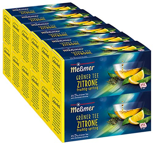 Meßmer Grüner Tee Zitrone spritzig-frisch 25 Teebeutel - 12 Pack