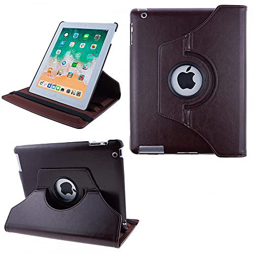 COOVY® 2.0 Etui pour Apple iPad 2/3 / 4 Coque de Protection Rotation 360° Smart Housse Cover Case Stand Auto Réveil/Sommeil | Marron