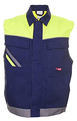 Planam 2463056 Visline Weste, Marine/Gelb/Zink, Größe XL