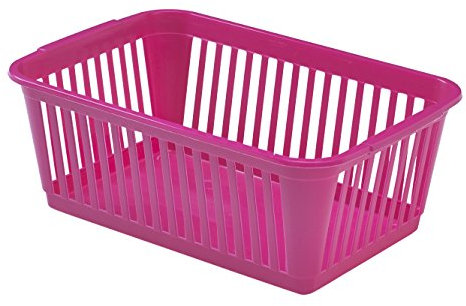 Whitefurze Panier pratique en plastique Rose vif 30 cm