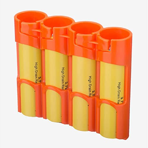 Storacell Powerpax 18650 Battery Caddy, Orange, 4-Pack