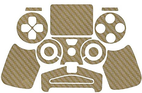 Sticker Selbstklebend Aspekt Carbon 3D Skin für PS4 Controller Gold