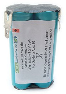 Li-Ion Ersatz-Akku 7,2V 2000mAh für Gardena ACCU 80 Accu80 Grasschere Rasenkantenschere Strauchschere