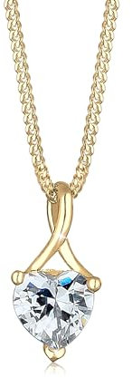Elli PREMIUM Halskette Damen Herz Infinity mit Zirkonia Steinen in 585 Gelbgold