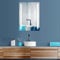 HOKO LED Badspiegel 60x80 cm. Badezimmer Spiegel mit Uhr. Design Bad Spiegel mit Beleuchtung und mit Touch Schalter + LED Lichtwechsel - Warmweiß - Kaltweiß - Neutral