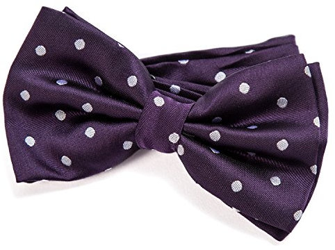 DonDon Pajarita para Hombre de lunares Punto morado elegante con gancho con nudo y ajustable