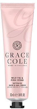 Grace Cole Wild Fig & Pink Cedar Fragrance - Moisturising Hand and Nail Cream 30ml - Essential Oils - Vegan and Cruelty Free, No SLS or Parabens - Made In England