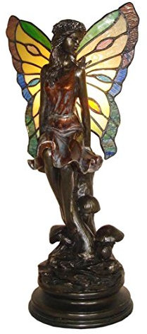 Abat-jour en résine avec verre coloré Tiffany