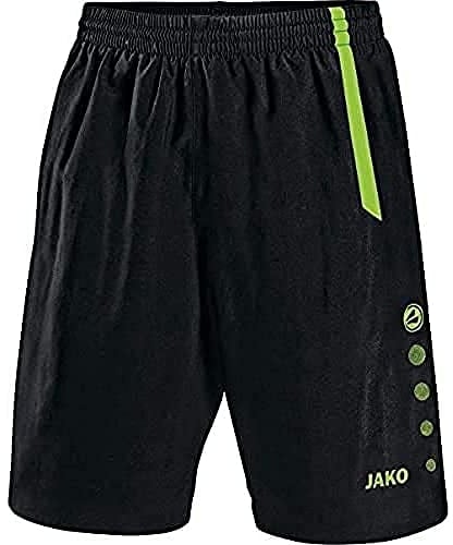 JAKO Herren Turin Fußballsporthosen, Schwarz/Neongrün, L EU
