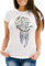 Neverless Damen T-Shirt Traumfänger Dreamcatcher Follow Your Dreams Spruch Blumen Federn Spruch Boho Slim Fit weiß S