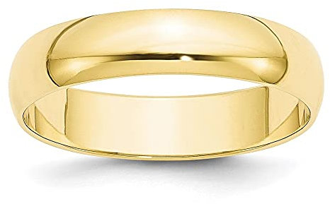 Ehering 10 Karat Gelbgold 5 mm halbrund Größe 9