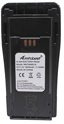 NNTN4851 1600mAh Ni-MH Battery Compatible for Motorola CP200 CP200D PR400 EP450 EP450S DEP450 CP140 CP160 CP180 CP250 GP3688 GP3188 Radio NNTN4851A NNTN4496 NNTN4497