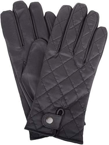 SNUGRUGS Mens Quilted Material/Soft Leather Winter Gloves/Gloves with Diamond Effect