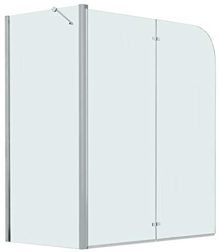 yorten Doppelte Faltbare Duschkabine ESG 120 x 68 x 130 cm (L x B x H) Glasdicke 4 mm mit Modernen Griffen