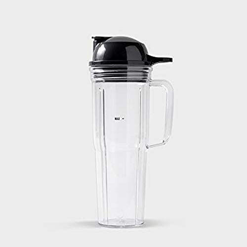 NutriBullet 24 oz Travel Cup with to-Go Lid, Clear/Black,1 Count (Pack of 1)