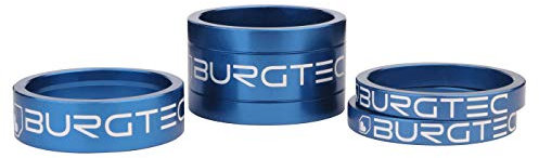 Burgtec Stem Spacer Kit - Blue/Mountain Bike MTB Part Match Component Lightweight Alloy Accessories Cycling Biking Cycle Trail Ride Style Race Downhill Freeride Dirt Jump Screw Spacer Headset Kit