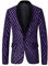 PYJTRL Herren-Blazer aus Samt mit Pailletten, Violett (XXL, Sequins)