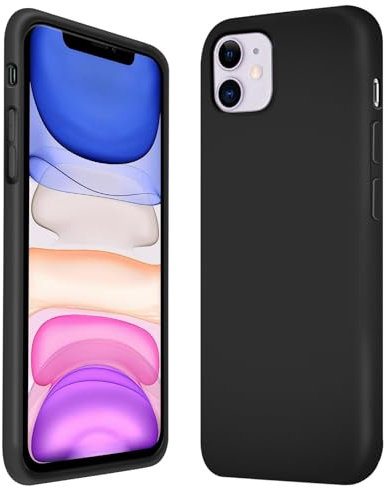 CoolGadget Schutzhülle TPU für iPhone 11, Silikonhülle, stoßfest, Kratzfest, kabelloses Laden, weiche Innenseite, Schwarz