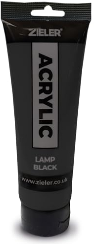 Zieler Lamp Black Acrylic Paint | 120ml Easy Squeeze Tube
