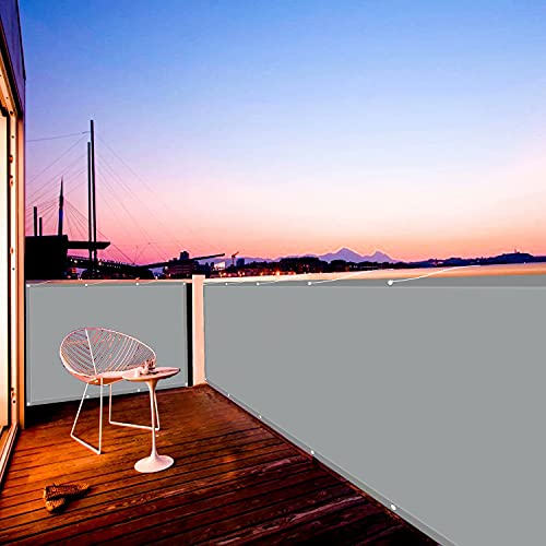 Goodming Balkonumspannungen Balkon 80x900cm, Balkonverkleidung sichtschutz, Mit Ösen und Kordel - in div. Größen & Farben, für Terrasse Garten Zaun, Windschutz UV-Schutz.