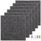 Gukasxi 6 Pack Felt Bulletin Board with 35 Push Pins, Felt Board Tiles for Wall,Square Pin Board Tiles for Photos, Notes, Letter, Memo, Self-Adhesive Vision Board (Dark Gray)