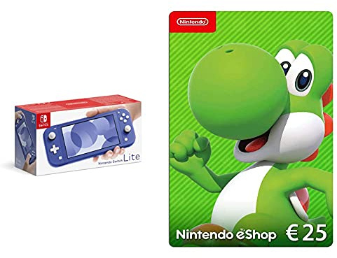 Nintendo Switch Lite Azul eShop Tarjeta de Regalo 25€ (Código de Descarga)