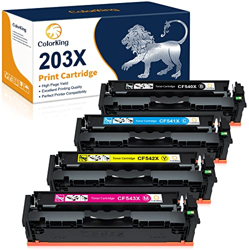 ColorKing 203X Toner Kompatibel für HP 203X CF540X 203A für HP Color Laserjet Pro MFP M281fdw M254dw M281fdn M254nw M280nw M281cdw M254dn M281 M254 (Schwarz Cyan Gelb Magenta, 4er-Pack)