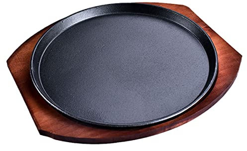 YYJINGYOU Skillet with Cast Iron Round Home Restaurant Rotisserie ((Plate + Iron) 21cm)