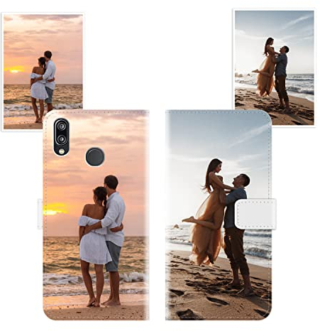 Sunrive Personalisierte hülle kompatibel mit Huawei P20 lite Handyhülle Benutzerdefiniert,Schutzhülle Lederhülle handykette universal Etui mit Eigenem Foto Bild Text Individuelle