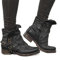 Stivali da lavoro vintage Boho for donna Stivali in pelle con borchie stringate con fibbia in metallo Avvolto Punta tonda larga Tacco grosso Tacchi bassi Stivaletti alla caviglia Rivetto boemo Inverno