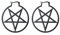 Satanischer Ziegenkopf, umgekehrtes Pentagramm, runde, hohle Ohrringe, Dämonensymbol, Edelstahl, Charm, baumelnder Ohrring für Frauen und Mädchen, Schmuckgeschenke, Edelstahl, Kein Edelstein