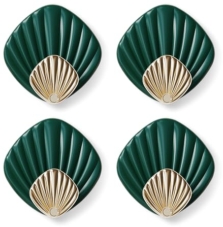 RICOO Klebehaken Set, Haken selbstklebend HP004-GN grün, Muschel Handtuchhaken ohne bohren, Klebehaken für Badezimmer, Kleiderhaken zum Kleben, selbstklebende Wandhaken, Hooks, Badhaken