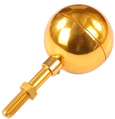 Aginkgo 7,6 cm Fahnenmast-Topper-Kugel für Fahnenmast, Fahnenmast, Kugel, Ornament mit 1,27 cm Aluminium-Hohlstange, Fahnenmast-Topper, geeignet für Standard-Fahnenmast (goldene Kugel)