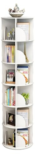 LIUJHGH Kinderbuchregal 360-grad-bücherregal Tischregal Bodenregal Stockwerkübergreifende Regale (White, 40X190CM)